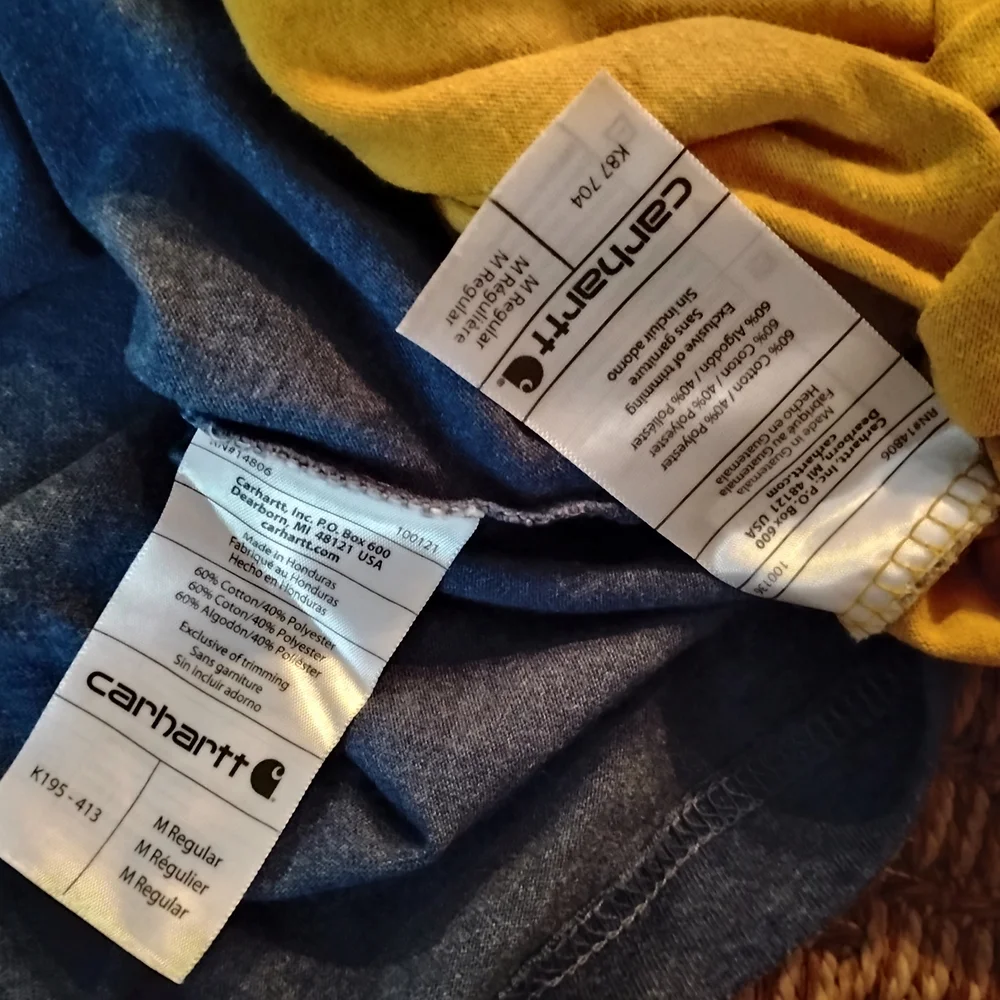 Carhartt Blue and Yellow T-Shirts - Picture 3 of 7
